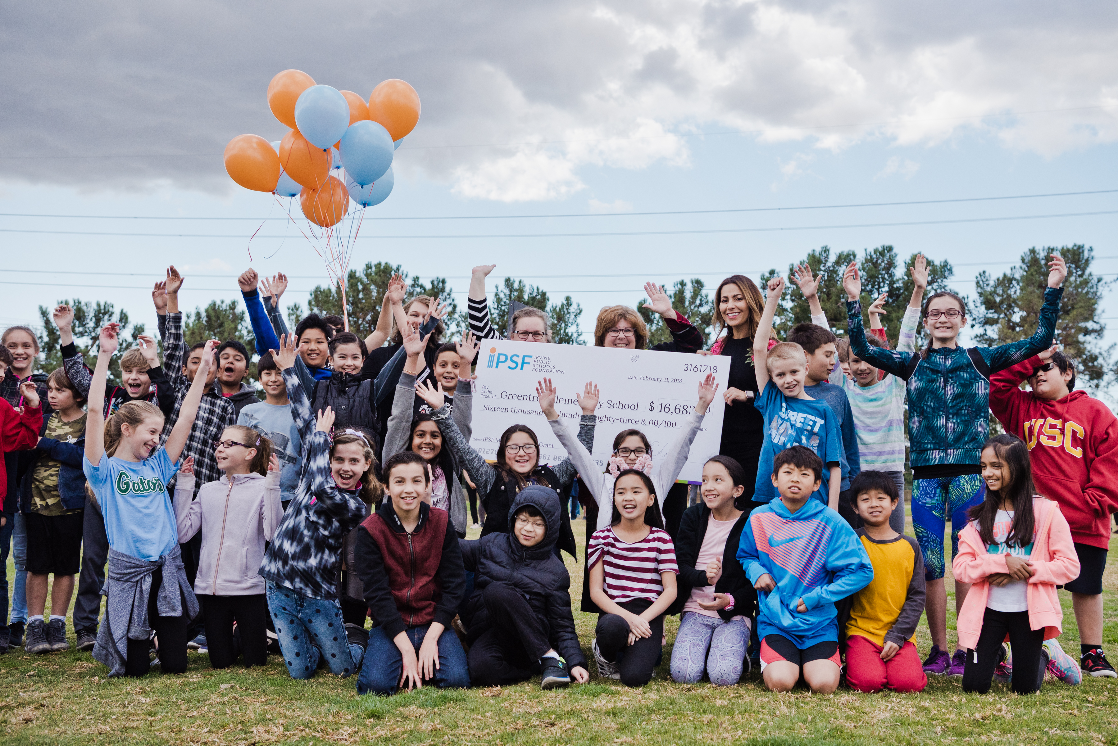During a school fire drill, IPSF surprised Tamara Brown, Stephanie Frazier, and Patricia Hanes of Greentree Elementary School with a Mega Innovation Grant for their program, Project SOAR. Photos Courtesy of Lisa Hu Chen